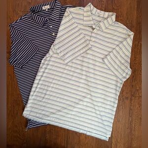 Two Peter Millar Southern Comfort Striped Golf Polos XXL